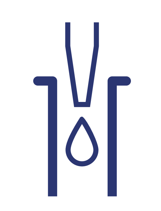Icon of pipette and droplet in a test tube 